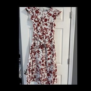 Nwt White and Red Floral ASOS Oasis Midi dress